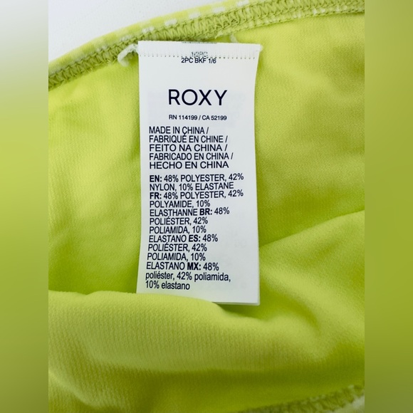 ROXY Beautiful Sun Lime-aide Checkered Moderate Coverage Bikini Bottom M… - Picture 2 of 6